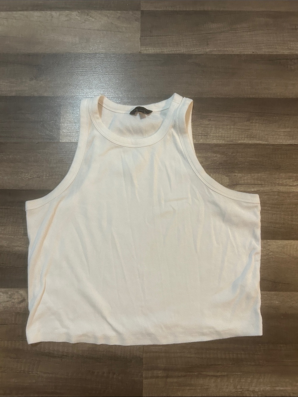 Banana Republic Women’s White Ribbed Crop Tank Size XL